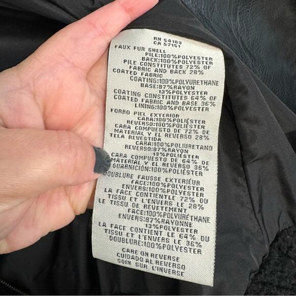 Levi's Oversized Faux Fur Sherpa Black Moto Jacket - Picture 9 of 10